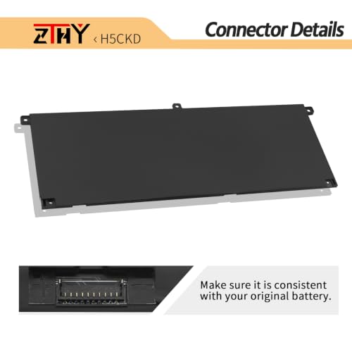 53Wh H5CKD Laptop Battery for Dell Inspiron 5400 5406 7405 7300 7306 7500 | 7506 2-in-1 Silver 5300 5301 5401 5402 5408 5409 5501 5502 5508 5509 Latitude 3410 3510 3120 3140 Vostro 5300 5301 5502 15V - size: 10.04*3.90*0.24 inch H5CKD