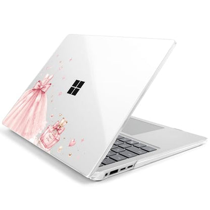 Batianda Topographic Princess Bow for Microsoft Surface Laptop 15 inch | Fits Surface Laptop for Business 8th Edition 2026 & Surface Laptop 7 15" 2024, 4-in-1 Bundle, Slim Hard Shell, Precision Fit - color: Princess Bow