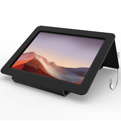 Tablet Desk Stand, All Metal 30 Ergonomic with Security Cable Lock for Office, POS Counter, Reception - Compatible with iPad 10th (10.9"), Pro 11", Air 4/5, Air 11" (M2/M3/M4), iPad 11" (A16) - color: Black