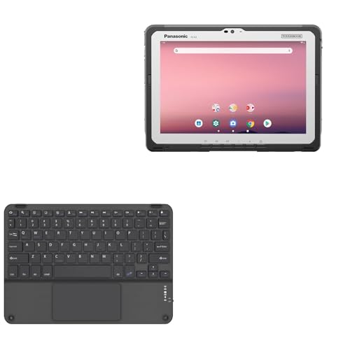 BoxWave Keyboard Compatible with Panasonic Toughbook A3 - SlimKeys Bluetooth Keyboard with Trackpad, Portable Slim TouchPad - Jet Black