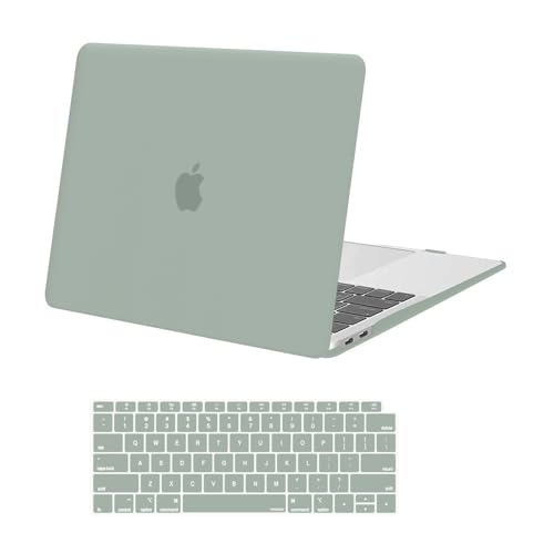 MOSISO Compatible with MacBook Air 13 inch Case M1 2021 2020 2019 2018 Release A2337 A2179 A1932 Touch ID, Plastic Hard Shell Cover&Keyboard Cover for MacBook Air 13.3 inch Case M1, Antique Green - color: Antique Green
