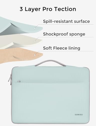 DOMISO 14 inch Laptop Case Sleeve Protective Cover Compatible with 15 inch MacBook Air M4 M3 M2,MacBook Pro,14-15 inch HP Dell ASUS Lenovo Chromebook,Waterproof Computer Cases Bag,Mint Green - color: Mint Green, size: 15" for Macbook Air