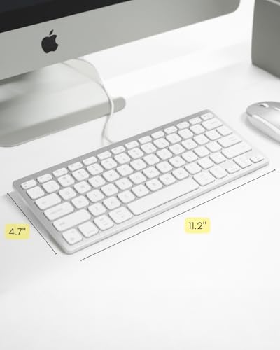 Macally USB C Wired Keyboard for Mac (USB C + USB A) – Compatible Keyboard for MacBook Pro/Air, iMac & MacMini – Compact Mac Keyboard - color: Aluminum