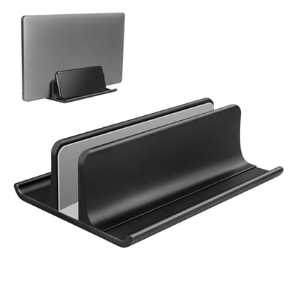 Vaydeer 3-in-1 Vertical Laptop Stand Holder, Aluminum Laptop Stand for Desk with Adjustable Dock, Space-Saving Organizer for All MacBook, Surface, Samsung, HP, Dell, up to 17.3 inch Black - color: Black