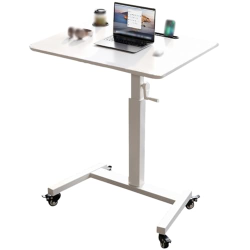 Height Adjustable Standing Desk, Laptop Table with Wheels Rocker, Portable Mobile Study Desk, Steel Frame Stable Side Table,Easy to Install(B) - color: B