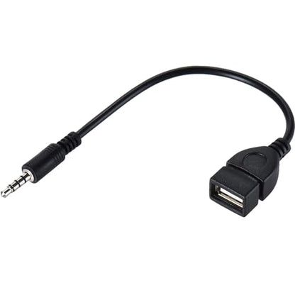 3.5mm (1/8 inch) AUX Audio Plug Male to USB 2.0 Female OTG Adapter Converter Cable for Playing Music with U-Disk in Your Car