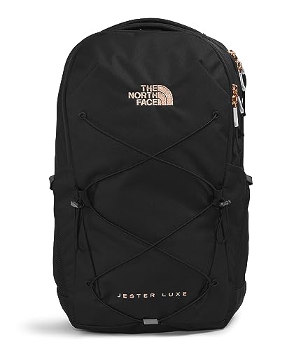 THENORTHFACE Women's Jester Luxe Everyday Laptop Backpack, TNF Black/Burnt Coral Metallic, One Size - color: Tnf Black/Burnt Coral Metallic, size: One Size