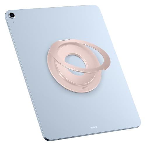 360 Rotating Tablet Grip Stand Ring Holder Mount for iPad Pro Air Mini | Universal for Tablet, Fire, Kindle;Slim and lightweight design; Compatible with magnetic desk and office mag safe mounts - color: Pink