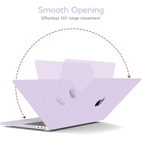 Anban for MacBook Pro 13 inch Case 2025 2024 2023 2022 2021 2020-2016 M2 M1 | Model A2338 A2251 A2289 A2159 A1989 A1708 A1706, Plastic Laptop Hard Shell Case with Keyboard Cover &Screen Protector, Purple - color: Lavender Purple
