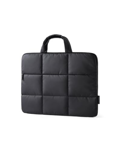 BAGSMART Laptop Sleeve 13.3-14 Inch Puffer Quilted Slim Computer Bag Protective Case Cover for Work Business Trip College - color: Black, size: 13.3-14 Inch