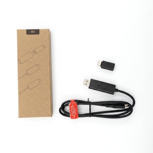H5 Video Conversion Cable for Triple Laptop Screen Extenders, 2-in-1 USB A/C Solution for Laptops Lacking Display Type-C Ports, Overcomes M1 M2 M3 MacBook Limits