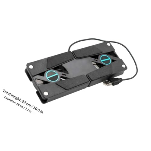 Happyyami 2Pcs USB Laptop Cooling Pad with Dual Fans Folding Ventilated Support for Laptops Slip Design Low Noise for Commuters and Travelers