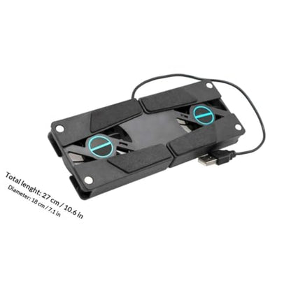 Happyyami 2Pcs USB Laptop Cooling Pad with Dual Fans Folding Ventilated Support for Laptops Slip Design Low Noise for Commuters and Travelers