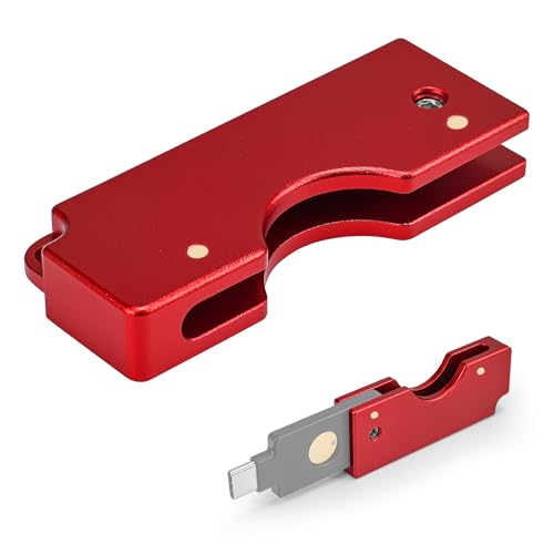 Aluminum Protective Carrying Case fits for Yubikey 5C NFC – Flip Slide Design Keychain Holder for Quick Access & Everyday Protection,Red - color: Red