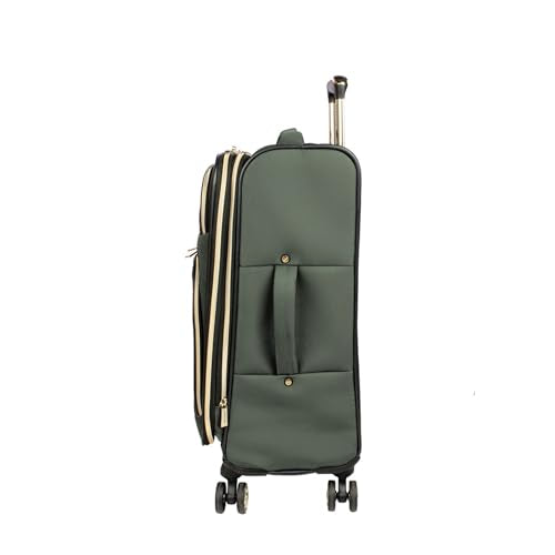 Kenneth Cole REACTION Chelsea 2-Piece Bundle - 20" Chevron Expandable 8-Wheel Carry-On Suitcase & Matching 15" Laptop Backpack, Olive - color: Olive, size: 2-Piece Bundle (Carry On + Backpack)