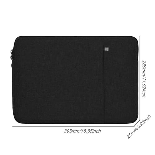 15.6 inch Laptop Cover Sleeve Case Waterproof Shockproof Protective Bag Handbags with Front Pocket for Notebook Black