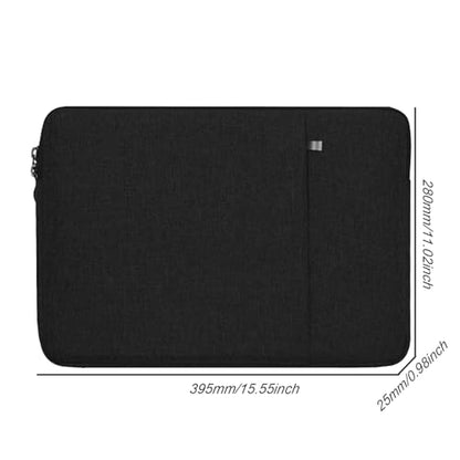 15.6 inch Laptop Cover Sleeve Case Waterproof Shockproof Protective Bag Handbags with Front Pocket for Notebook Black