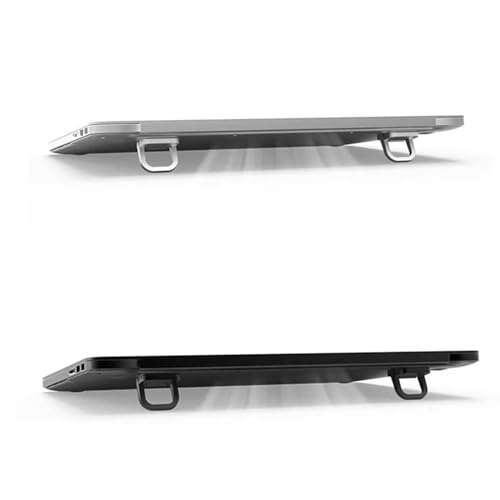 2Pcs Invisible Laptops Stand Portable Foldable Cooling Ergonomics Lightweight Bracket Mount Easy to Carry - color: Black