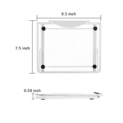 Ergonomic Laptop Tablet Stand Metal Mesh Ventilated Desktop Adjustable Computer Holder Riser Compatible with Apple MacBook Air Pro Dell XPS HP Samsung Lenovo More Laptops up to 16" (White) - color: White