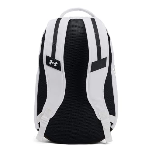 Under Armour Unisex-Adult Hustle 6.0 Backpack, (100) White/White/Black, One Size Fits Most - color: (100) White / White / Black, size: One Size