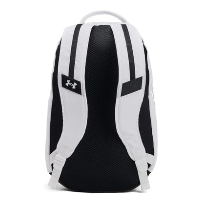 Under Armour Unisex-Adult Hustle 6.0 Backpack, (100) White/White/Black, One Size Fits Most - color: (100) White / White / Black, size: One Size