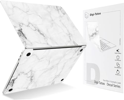 Decal Skin Compatible with 2025~2026 MacBook Air 13.6 inch (Model A3449/A3240, M5 M4 Chip) - Protective and Decorative Full Body Skin Decal Sticker, Anti-Scratch Vinly Wrap [Fresh Marble] - color: Fresh Marble, size: Air 13"(2025~2026 M5/M4)