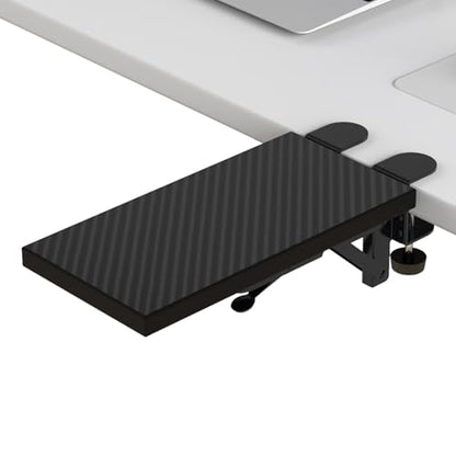 Sisyphy Ergonomics Desk Extender Tray, 11.8x5.9" Punch-Free Clamp on, Foldable Keyboard Drawer Tray, Table Mount Arm Wrist Rest Shelf, Computer Elbow Arm Support - color: Carbon, size: 5.9*11.8"(30*15cm)