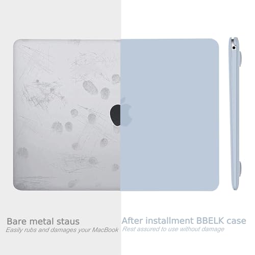 B BELK Compatible with MacBook Air 13 inch Case M1 2021 2020 2019 2018 | Matte Plastic Hard Shell for MacBook Air 13.3 inch Case A2337 A2179 A1932 with Keyboard Cover & Screen Protector, Baby Blue - color: Baby Blue