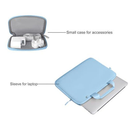 MOSISO Laptop Case 13.3 inch, 13-13.3 inch Laptop Sleeve Bag Compatible with MacBook Air/Pro 13 / Pro 14, HP Dell ASUS, Neoprene Carrying Computer Bag with Handle&Detachable Small Case, Air Blue - color: Air Blue, size: 13.3 inch