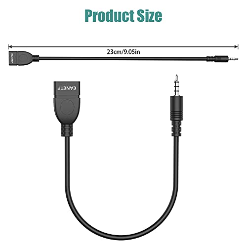 Eanetf USB to Aux Audio Adapter, 2PCS 3.5mm Male to USB Female for Playing Music with U-Disk in Your Car,orked only When Your CAR 3.5mm AUX Port Must has Audio decoding Function- No Power Supply