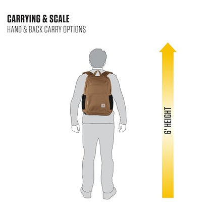 Carhartt 23L Single-Compartment Backpack, Durable Pack with Laptop Sleeve and Duravax Abrasion Resistant Base, Carhartt Brown - color: Carhartt Brown