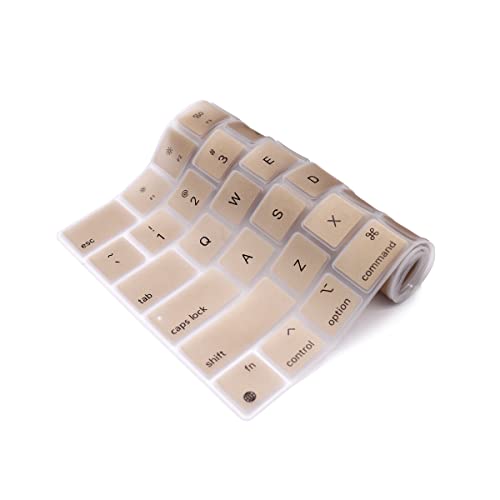 Se7enline Compatible with MacBook Keyboard Cover Skin for Mac Neo & Air 13/15 & Pro 14/16 inch (M5 M4 M3 M2 M1 A18 Pro) 2026/2025/2024/2023/2022/2021 Silicone Waterproof Dustproof Durable,Gold - color: Gold