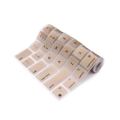 Se7enline Compatible with MacBook Keyboard Cover Skin for Mac Neo & Air 13/15 & Pro 14/16 inch (M5 M4 M3 M2 M1 A18 Pro) 2026/2025/2024/2023/2022/2021 Silicone Waterproof Dustproof Durable,Gold - color: Gold