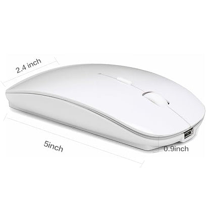 PEIBO Bluetooth Wireless Mouse for Laptop mac MacBook ipad MacBook air MacBook pro pc Desktop Computer Windows Chromebook Notebook (White) - color: WHITE