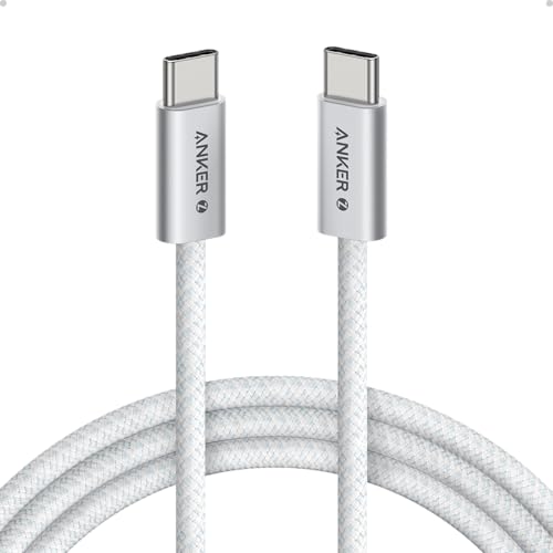 Anker Zolo USB C to USB C Cable, 240W Fast Charging Cable (6 ft, White) | Braided and Dirt-Free, Slim Connector, for iPhone 17 Series, MacBook, and More - color: White, size: 6ft