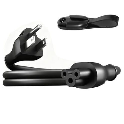 Elecan Mickey Mouse Replacement Laptop Power Cord 2 Ft, Seamless 5-15P to IEC 320 C5 3-Prong Universal AC Printer Cable for PC Notebook Charger Dell HP LG TV Monitor, 18AWG 125V, ETL+ Organizer - size: 2FT, style: Straight to Straight