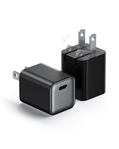 30W Compact Wall Charger, USB C Charger Block with GaN III Tech, PD3.0 PPS QC4.0 Fast Charging Foldable Power Adapter for iPhone 17 16 15, Galaxy, Pixel, iPad, AirPods (Black, 2 Pack) - color: Black, size: 2 Pack