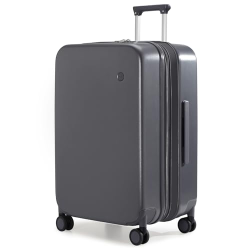 mixi 26 Inch Large Expandable Checked Luggage Suitcase with Spinner Wheels, Hardside Rolling Travel Suitcase PC with TSA Lock, Rock Gray - color: Rock Gray, size: 26in Expandable