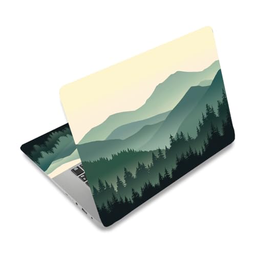 PLIGREAT Mountain Forest Laptop Decals Sticker Skin Cover, Laptop Stickers Skins Decal Fits 12" 13" 13.3" 14" 15" Laptops Universal Removable Vinyl Netbook PC Cover Decal - color: Mountain Forest