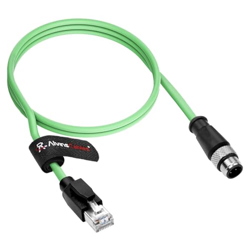 Alvin's Cables M12 D-Code 4 Pin Male to RJ45 Ethernet Cable High-Flex for Industrial Camera Sensor, Automation Application 65.6ft/20m Green - color: Green, size: 65.6ft/20M