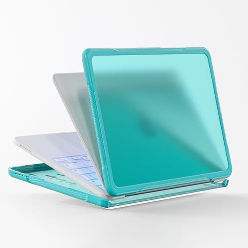 Batianda Ultimate Rugged Case for MacBook Neo 13 Inch 2026, Light Blue | Fits Model A3404, Shock-Absorbing TPU Bumper, Carbon Fiber Side Texture, Matte Rugged Shockproof Hybrid Protective Shell - color: Light Blue