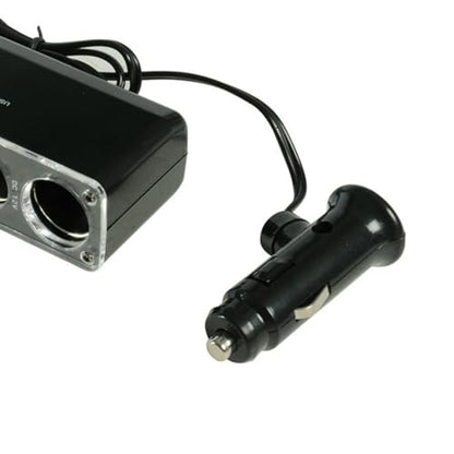 1PC Cigarette Lighter Adapter 12v 3-Socket Power Splitter Dc Outlet with USB Ports Multifunction Car Cigarette Lighter Power Plug(Black),, Standard