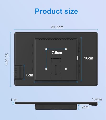 13.3'' Portable Touch Screen Monitor,HDMI VGA USB-B for PC MacBook (dark) | 10-point touch,Quick response,Dual-Speaker,178°viewing angle,400nits,2000:1,VESA,72%NTSC,IPS,Phone PS Xbox - color: dark