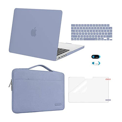 MOSISO Compatible with MacBook Pro 14 inch Case M5 2026 M4 M3 M2 M1 2025-2021 A3427 A3426 A3434 A3112 A3185 A3401 A2918 A2992 A2779 A2442, Case&Bag&Keyboard Skin&Webcam Cover&ScreenFilm, Lavender Gray - color: Lavender Gray