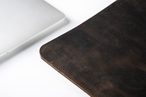 Leather Laptop Sleeve, Handmade Slim Case for MacBook Air 13" (M2) 2024, (M3) 2024 & 15 inch (M3) 2033 - color: Chestnut, size: 15"