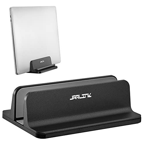 JARLINK Vertical Laptop Stand, Adjustable Aluminum Desktop Holder, Black | Vertical Laptop Holder Fits up to 17.3" Notebooks, Space-saving Desktop Organizer for MacBook, Surface, Dell & Gaming Laptops - color: Black, size: 1-slot