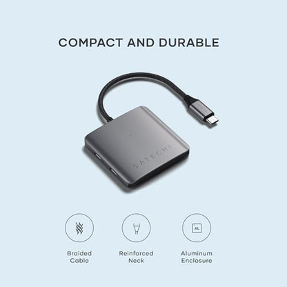 Satechi 4-in-1 USB-C Hub, 100W PD Pass-Through Charging, and More | 10 Gbps USB 3.2 port, for MacBook, iPad, Surface, Chromebook, and more