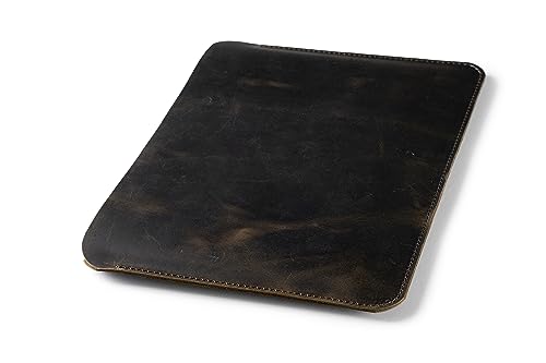 Leather Laptop Sleeve, Handmade Slim Case for MacBook Air 13" (M2) 2024, (M3) 2024 & 15 inch (M3) 2036 - color: Dark Green, size: 15"