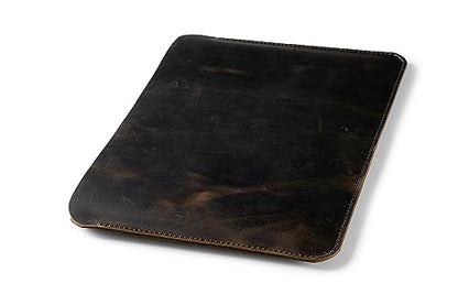 Leather Laptop Sleeve, Handmade Slim Case for MacBook Air 13" (M2) 2024, (M3) 2024 & 15 inch (M3) 2036 - color: Dark Green, size: 15"