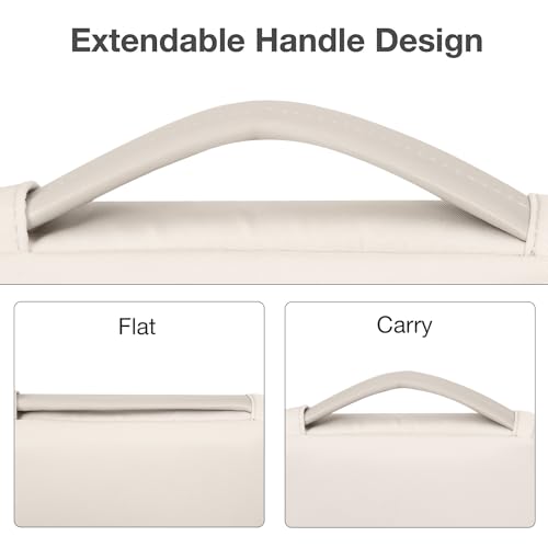 MOSISO 13-14 inch Laptop Case, 13.3 inch Puffy Laptop Sleeve Compatible with MacBook Air 13.6 M5 M4 M3 M2 M1/Neo/Pro 13/14,HP Dell ASUS Lenovo, Rectangle Vertical Bag with Small Case&Side Handle, Sand - color: Sand